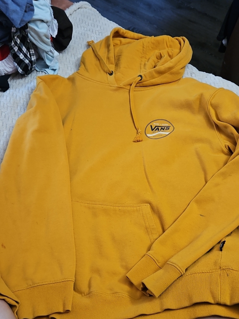 Vans Yellow Pullover Hoodie with Chest Logo